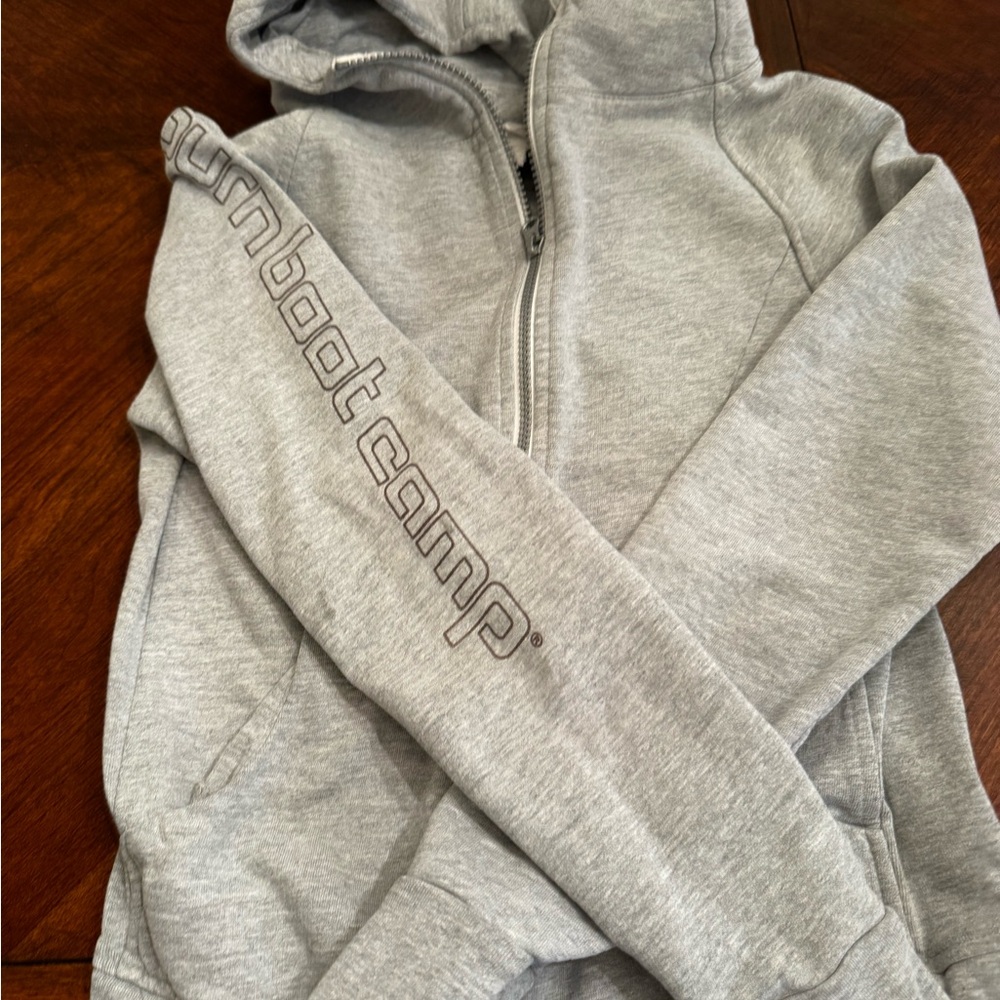 Burn Boot Camp Women's Light Gray Zip-Up Hoodie Sz small
